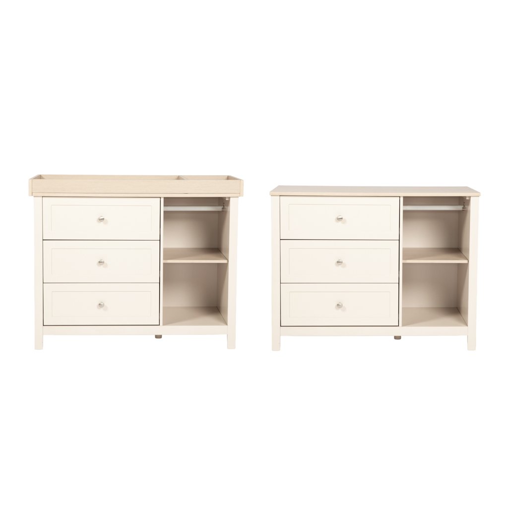 LPD Bebe Wanderer Wide Changing Unit with Drawers – Cashmere Cream & Oak 4 LPD Bebe Wanderer Wide Changing Unit with Drawers Cashmere Cream and Oak