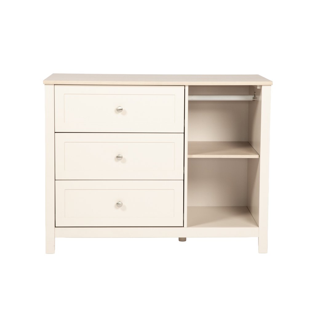 LPD Bebe Wanderer Wide Changing Unit with Drawers – Cashmere Cream & Oak 6 LPD Bebe Wanderer Wide Changing Unit with Drawers Cashmere Cream and Oak