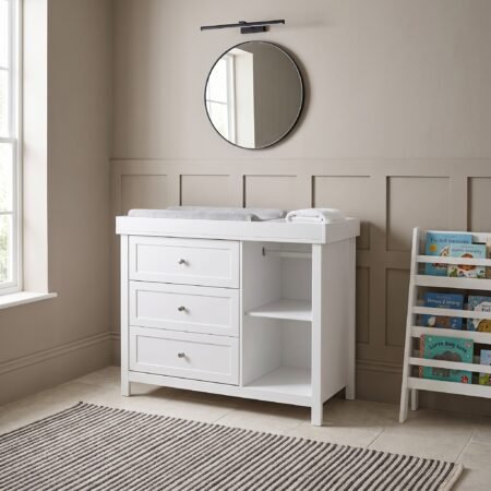 LPD Bebe Wanderer Wide Changing Unit with Drawers White lifestyle