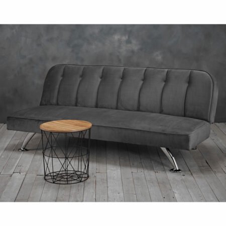 LPD Brighton Grey Velvet Sofa Bed lifestyle
