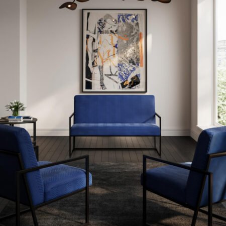 LPD Chance Oxford Blue Velvet Sofa lifestyle