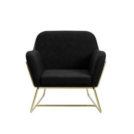 LPD Charles Black Velvet Accent Chair
