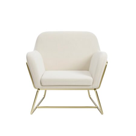 LPD Charles Cream Velvet Accent Chair