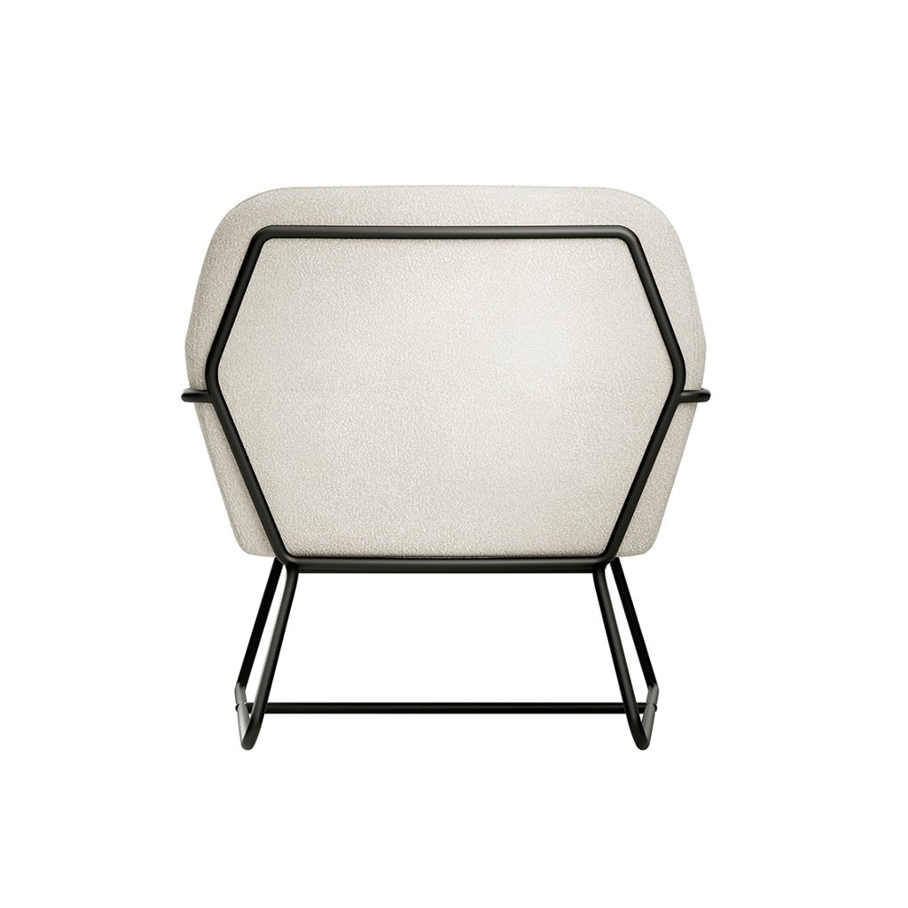 LPD Charles Ivory Boucle Accent Chair and Lara Pouffe Set 5 LPD Charles Ivory Boucle Accent Chair