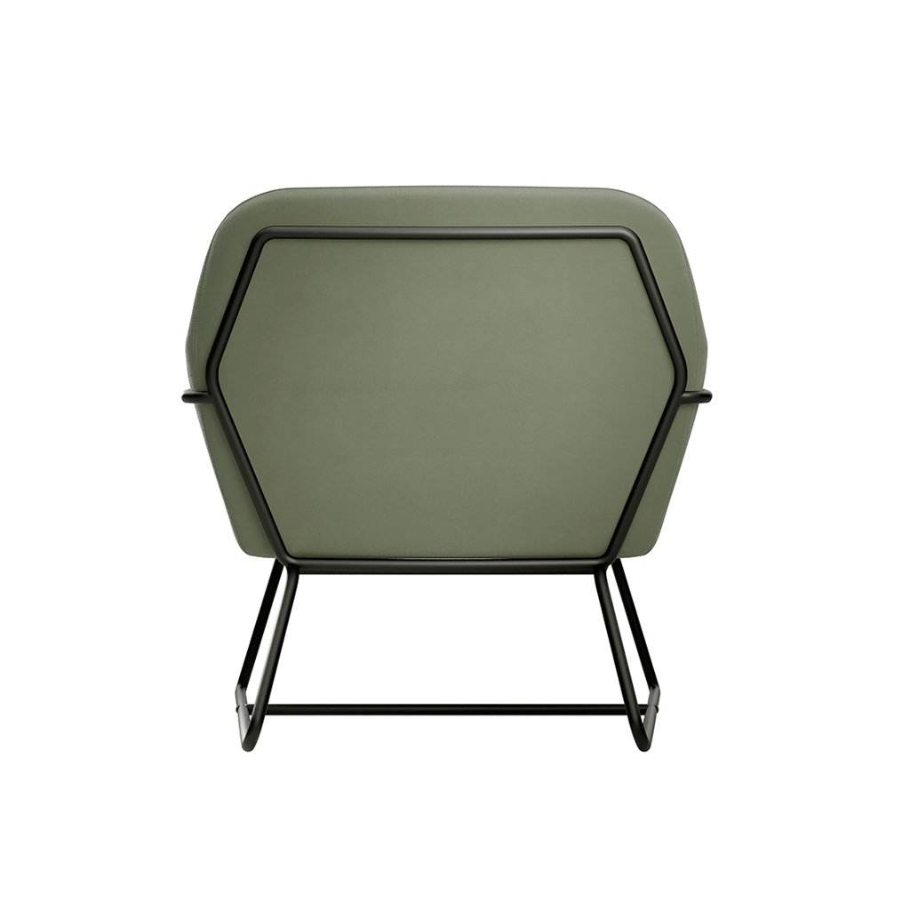 LPD Charles Sage Velvet Accent Chair and Lara Pouffe Set 5 LPD Charles Sage Velvet Accent Chair