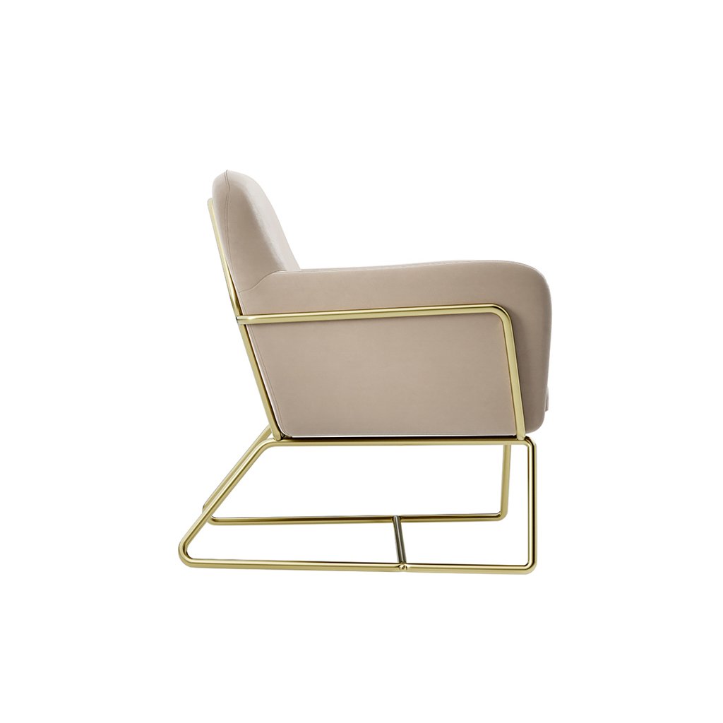 LPD Charles Beige Velvet Accent Chair 4 LPD Charles Beige Velvet Accent Chair