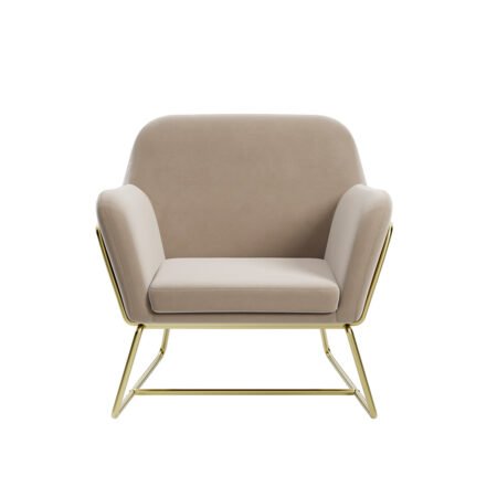 LPD Charles Beige Velvet Accent Chair