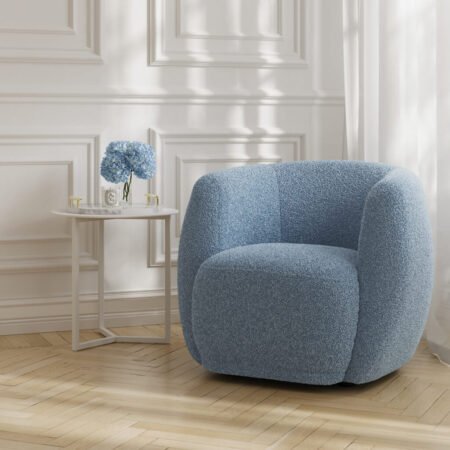 LPD Clay Bluebell Sherpa Tub Accent Chair lifestyle
