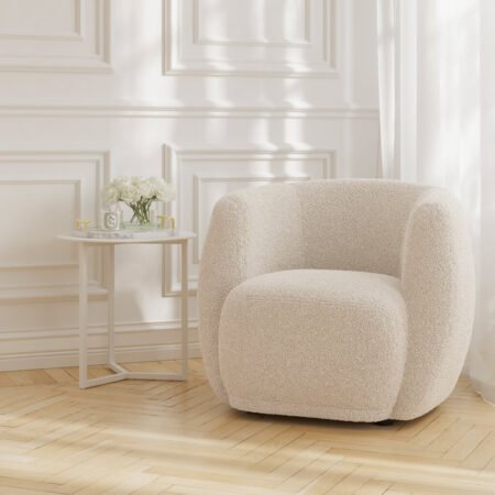 LPD Clay Cotton Sherpa Tub Accent Chair lifestyle