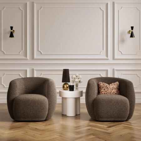 LPD Clay Syrup Sherpa Tub Accent Chair lifestyle