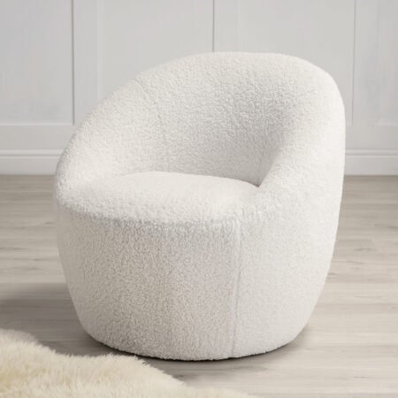 LPD Cocoon White Shearling Accent Chair lifestyle