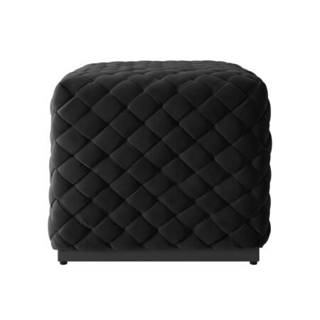 LPD Colline Black Velvet Small Pouffe