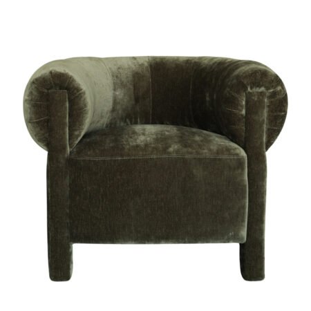 LPD Drew Khaki Velour Accent Chair