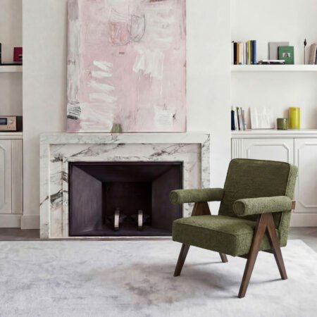 LPD Ember Leaf Herringbone Chenille Accent Chair lifestyle