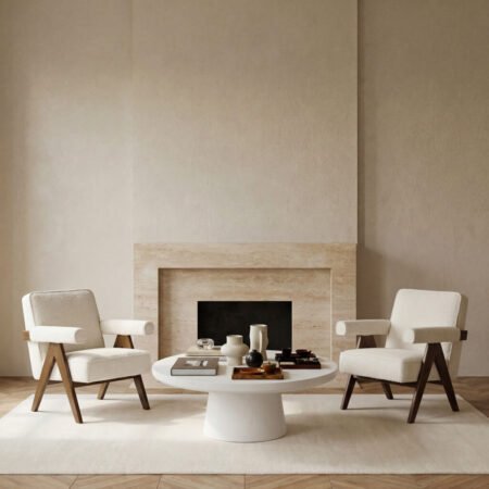 LPD Ember Snow Boucle Accent Chair lifestyle