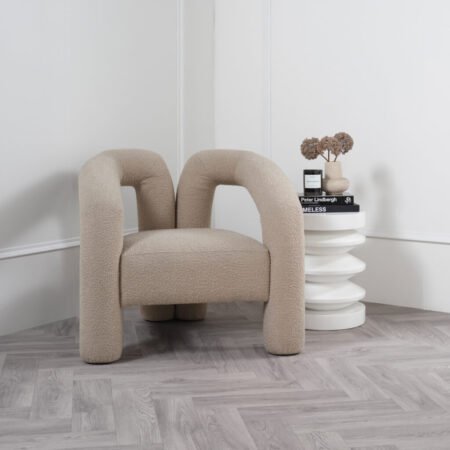 LPD Freyja Buff Boucle Accent Chair lifestyle