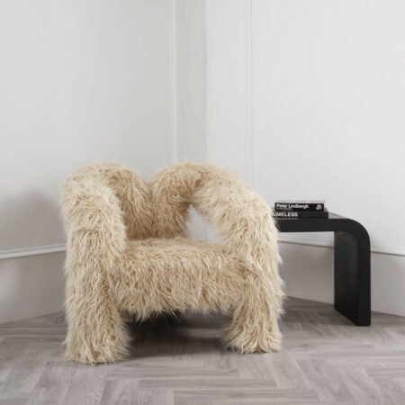 LPD Freyja Ivory Faux Fur Accent Chair lifestyle