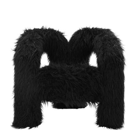 LPD Freyja Jet Faux Fur Accent Chair