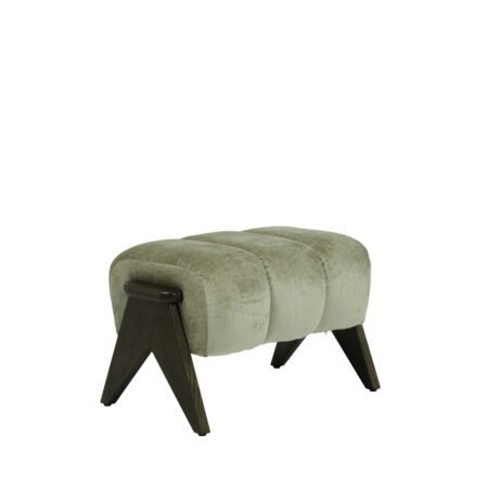 LPD Hudson Dusty Sage Velvet Chenille Footstool