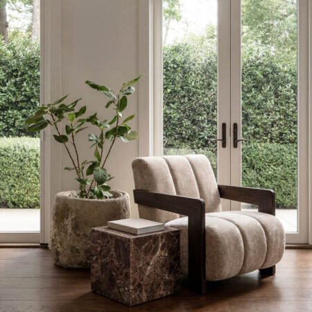 LPD Hudson Porcelain Velvet Chenille Accent Chair lifestyle