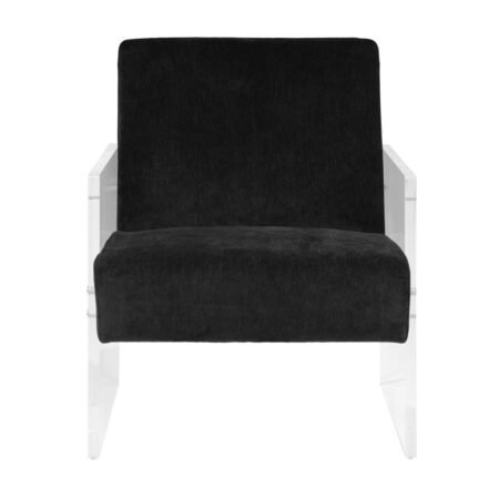 LPD Ikos Black Chenille Acrylic Accent Chair
