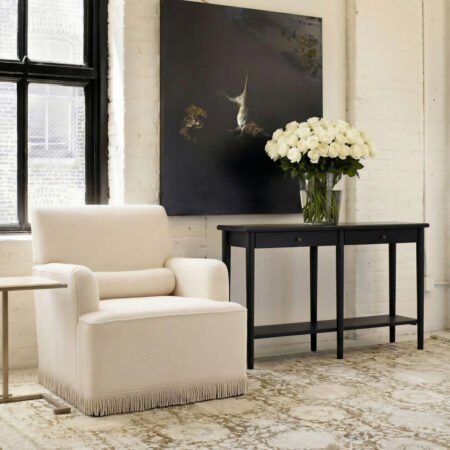 LPD Josephine Crema Fringed Accent Chair lifestyle