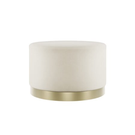 LPD Lara Cream Velvet Large Round Pouffe