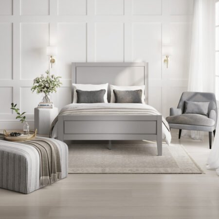 LPD Montana Soft Grey Linen Blend Accent Chair lifestyle