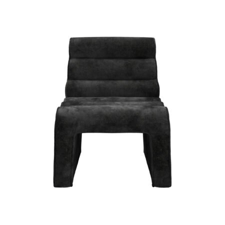 LPD Nami Black Velvet Chenille Accent Chair
