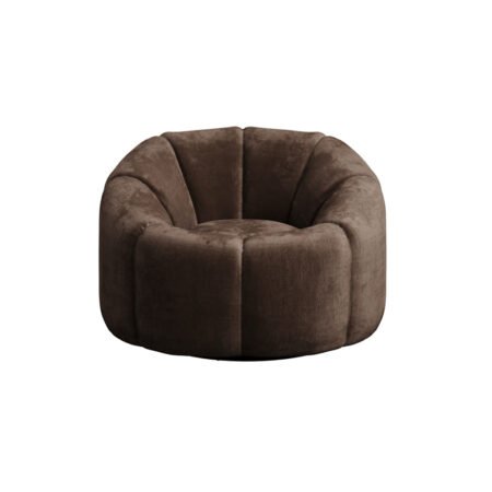 LPD Nao Treacle Velvet Chenille Swivel Accent Chair