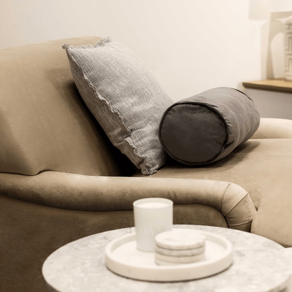 LPD Plumpton Beige Velvet Cuddle Chair 6 LPD Plumpton Beige Velvet Cuddle Chair