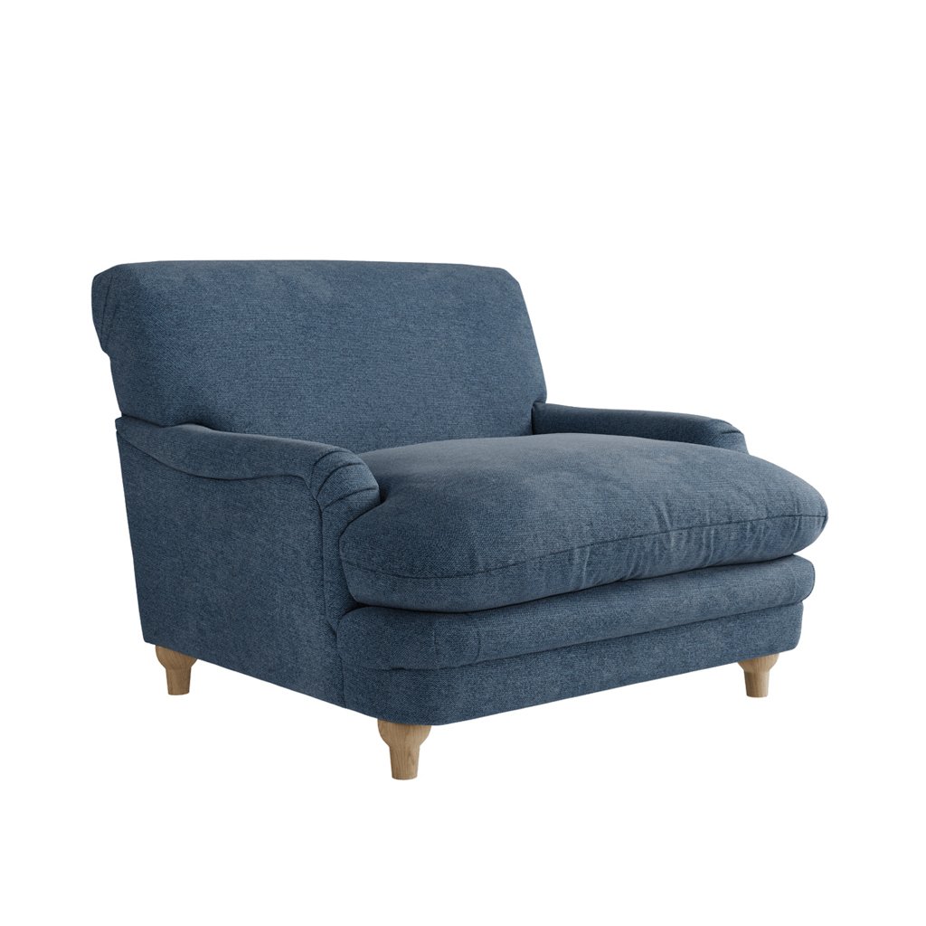 LPD Plumpton Denim Blue Chenille Cuddle Chair 3 LPD Plumpton Denim Blue Chenille Cuddle Chair