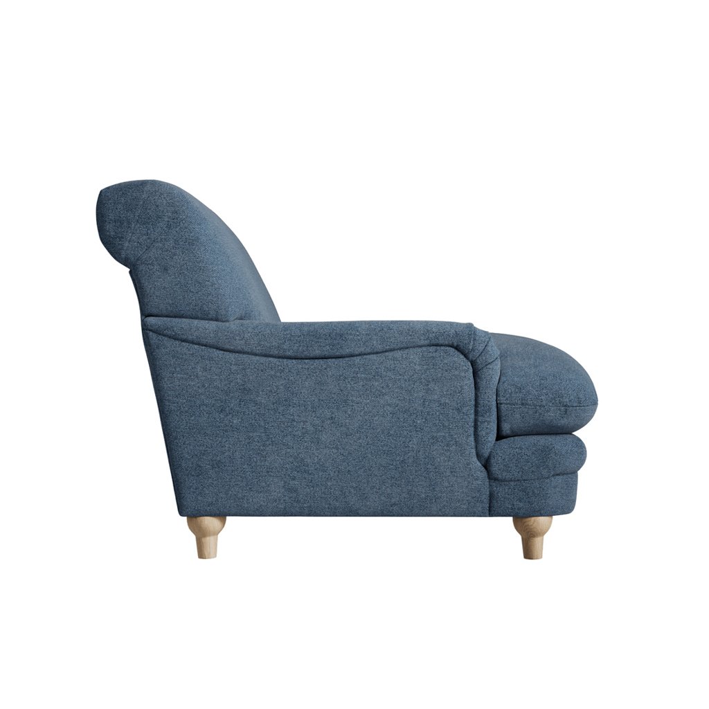 LPD Plumpton Denim Blue Chenille Cuddle Chair 4 LPD Plumpton Denim Blue Chenille Cuddle Chair