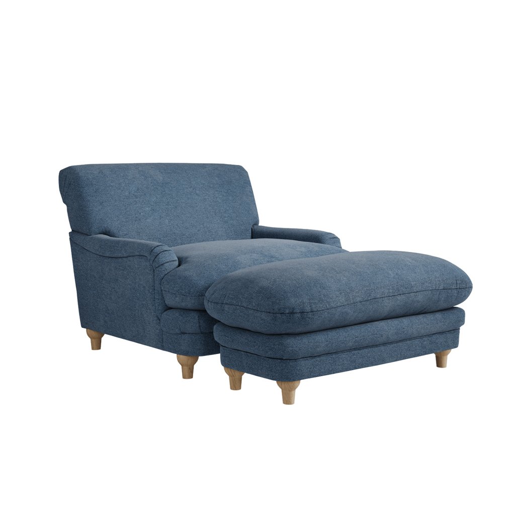 LPD Plumpton Denim Blue Chenille Cuddle Chair 6 LPD Plumpton Denim Blue Chenille Cuddle Chair