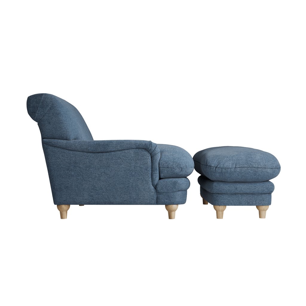LPD Plumpton Denim Blue Chenille Cuddle Chair 7 LPD Plumpton Denim Blue Chenille Cuddle Chair