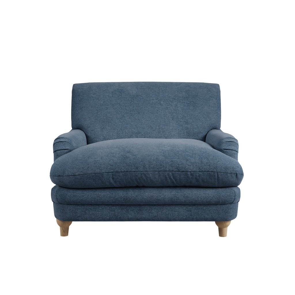LPD Plumpton Denim Blue Chenille Cuddle Chair 2 LPD Plumpton Denim Blue Chenille Cuddle Chair