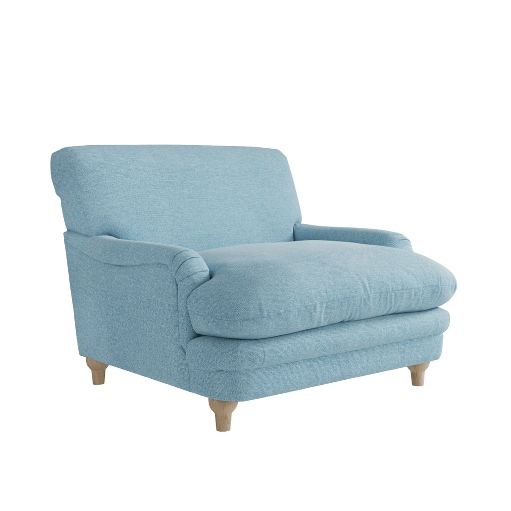 LPD Plumpton Duck Egg Blue Chenille Cuddle Chair 3 LPD Plumpton Duck Egg Blue Chenille Cuddle Chair