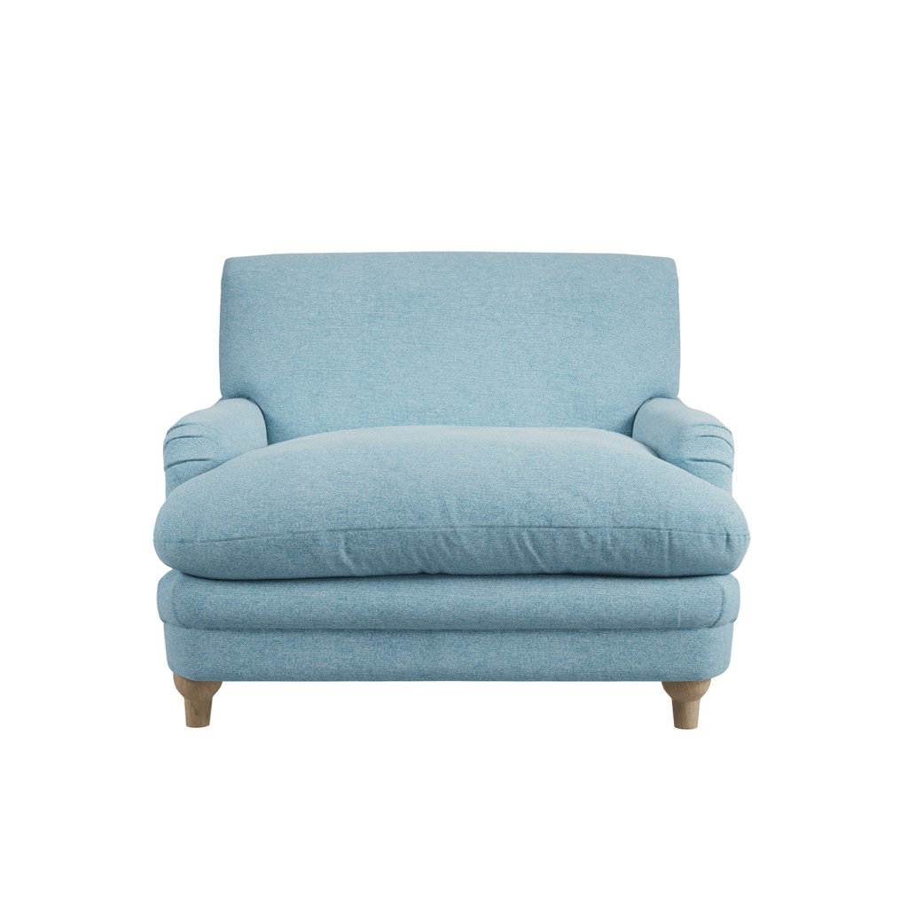 LPD Plumpton Duck Egg Blue Chenille Cuddle Chair 2 LPD Plumpton Duck Egg Blue Chenille Cuddle Chair
