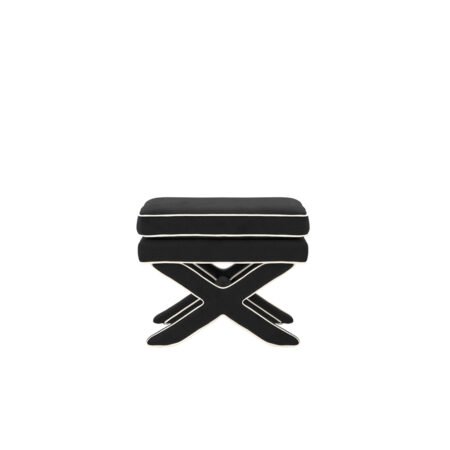 LPD Rhode Onyx Velvet Stool