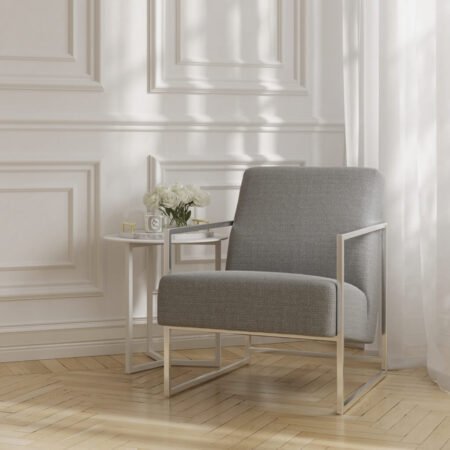 LPD Ritz Dove Grey Tweed Accent Chair lifestyle
