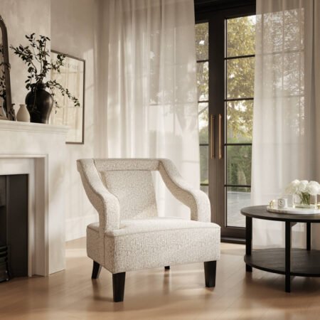 LPD Sofia Beige Textured Accent Chair lifestyle