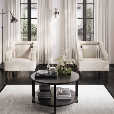 LPD Sofia Ivory Velvet Accent Chair lifestyle