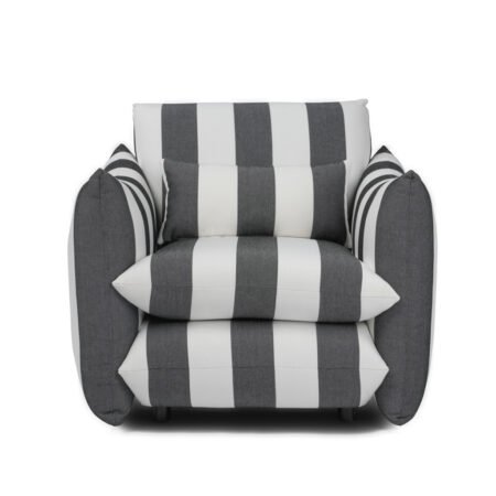 LPD Sycamore Black and White Striped Accent Chair