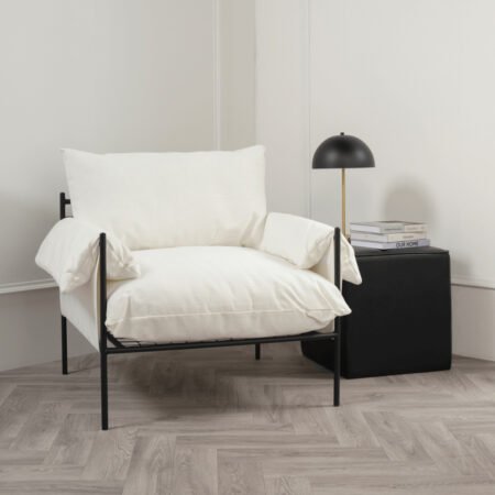 LPD Wardour White Woven Accent Chair lifestyle
