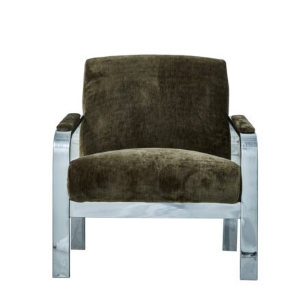 LPD Zephy Khaki Velour Accent Chair
