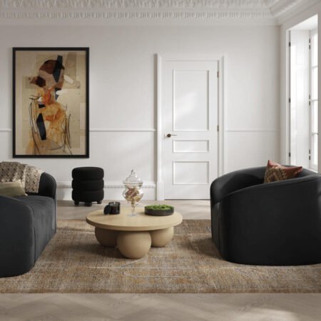 LPD Zuma Black Velvet Accent Chair lifestyle