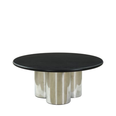 LPD Blake Black Wood Round Coffee Table