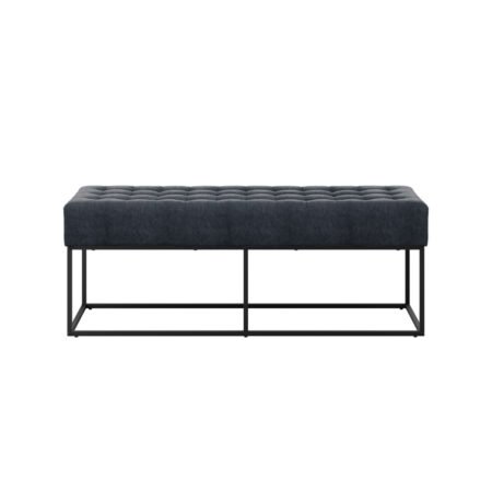 LPD Boden Grey Upholstered Bench, 120 cm