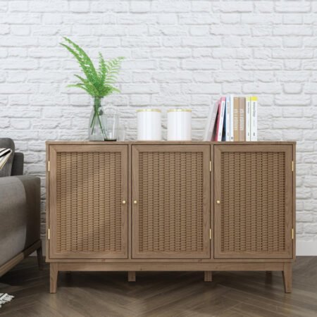 LPD Bordeaux Oak Rattan Large Sideboard lifestyle