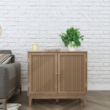 LPD Bordeaux Oak Rattan Small Sideboard lifestyle